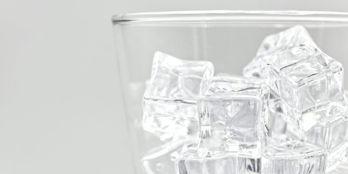 ice cubes in glass